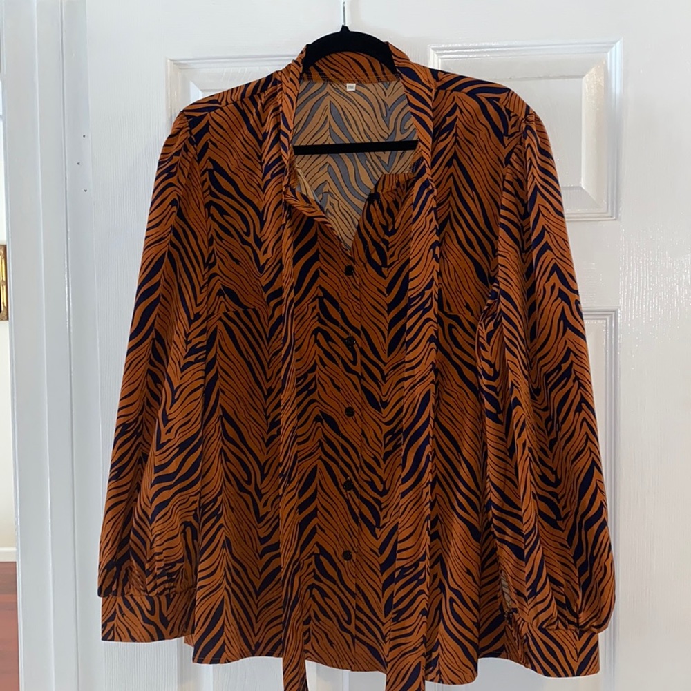Animal Print Blouse Top